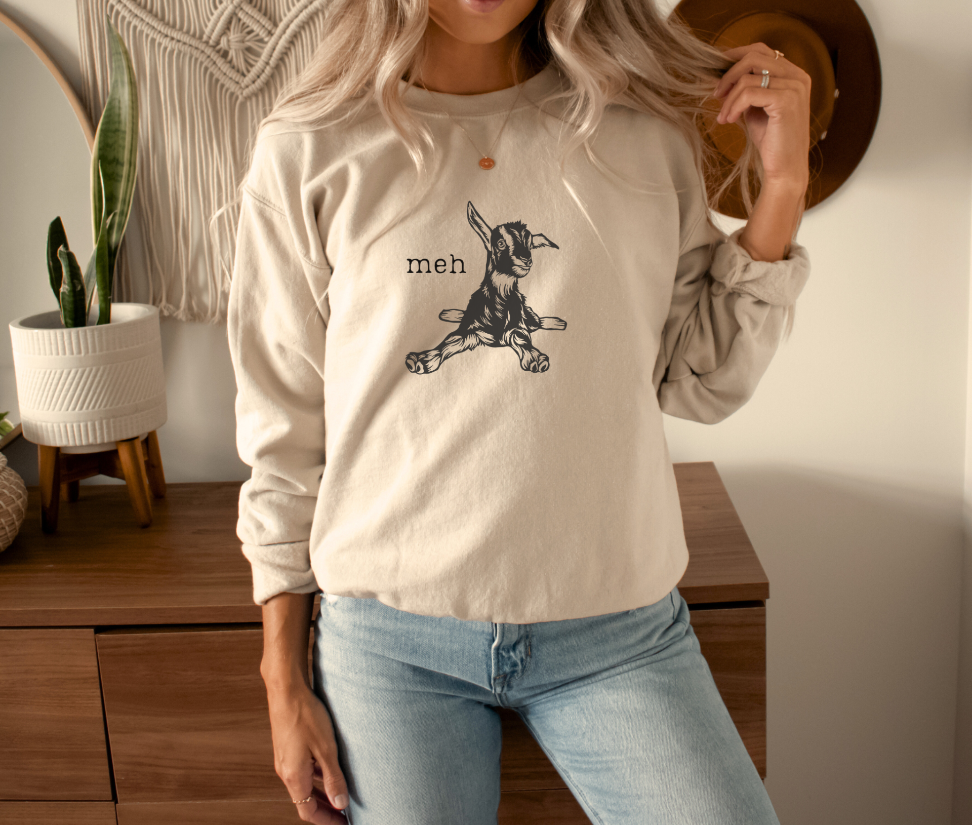 meh goat sweatshirt